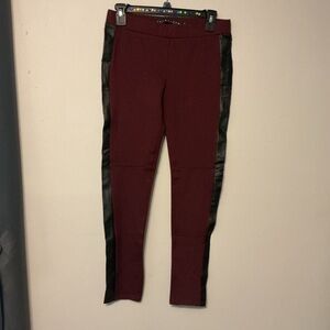 Tinseltown Maroon and Faux Leather Stripes